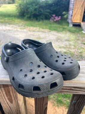 CROCS Black Slip-On Clogs with Heel Strap